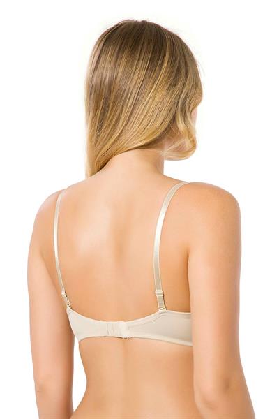 Mikro Kaplı Kulaksız Destekli Silikonlu B Kap Sütyen | Ten 7050