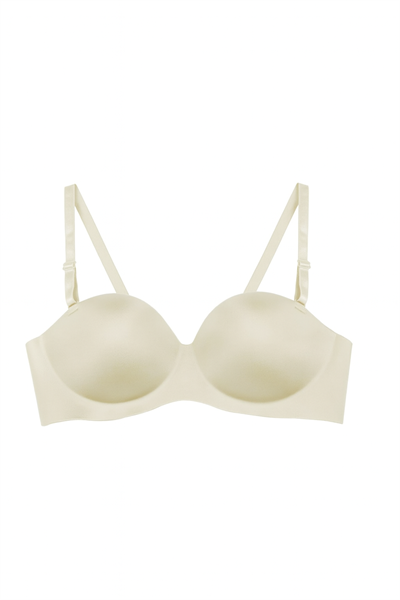 Lazer Kesim Desteksiz Straplez Sütyen |  Ekru6050