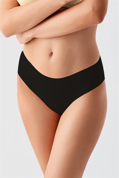 Kadın Lazer Kesim Mikro Modal Seamless Külot | Siyah 9203