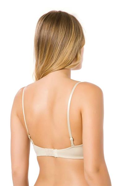 Micro Kaplı Silikonlu Destekli Straplez Sütyen Ten | 7030