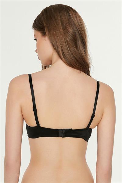 Çıkarılabilir Askılı Destekli Straplez Sütyen | Siyah 7055