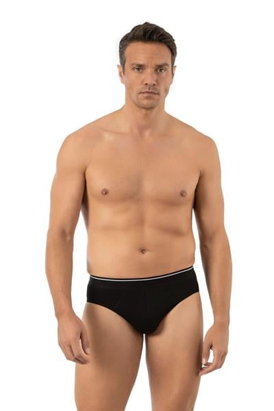 Pamuklu Likralı Erkek Slip | Siyah 11330