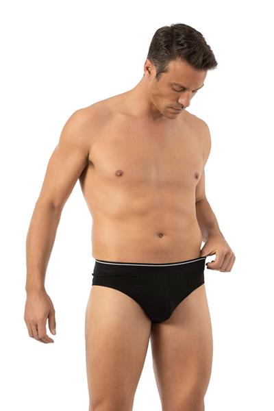 Pamuklu Likralı Erkek Slip | Siyah 11330