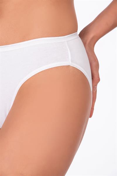 Pamuklu Likralı Süprem Slip Külot | Beyaz K6120