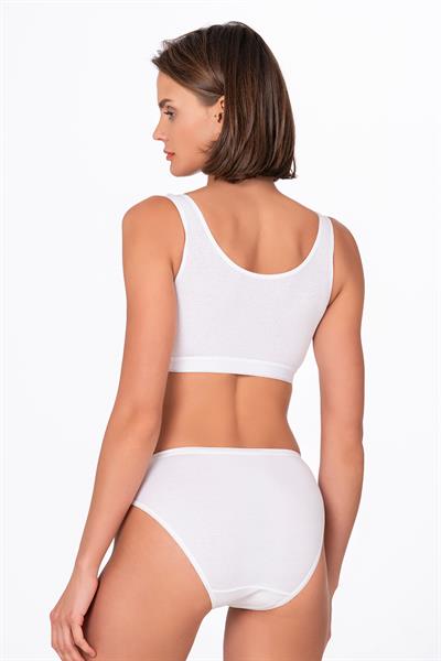 Pamuklu Likralı Süprem Slip Külot | Beyaz K6120