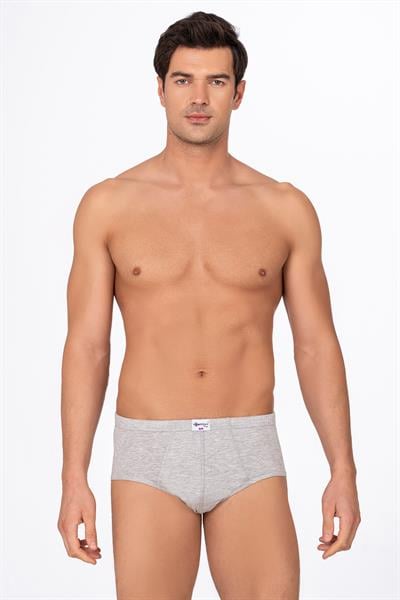 Pamuklu Penye Süprem Esnek Rahat Slip Külot | Gri Melanj K0037