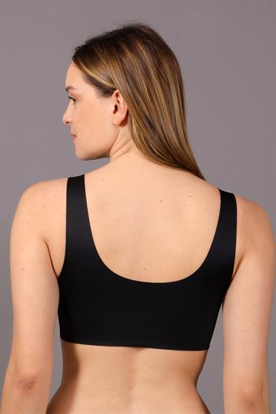 Desteksiz Pedli Lazer Kesim Sütyen | Siyah 6125