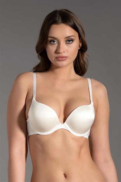 Kadın Push-Up Etkili Destekli Saten Görünümlü Sütyen | Ekru 7030