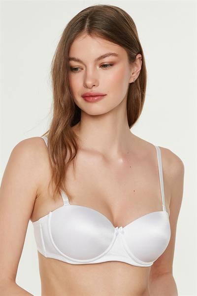 Çıkarılabilir Askılı Destekli Straplez Sütyen | Beyaz 7055
