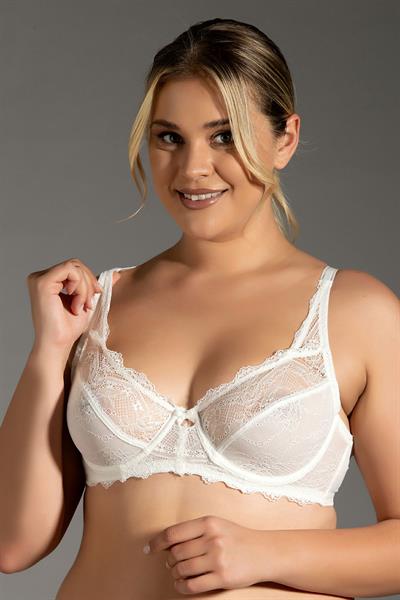 Dantel Detay C Kap Toparlayıcı Sütyen | Ekru 2302
