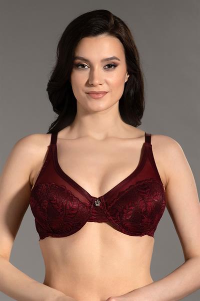 Kadın Desteksiz C Cup Sütyen Bordo | 4020