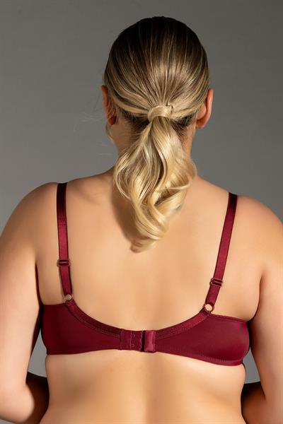 Tül Detaylı Toparlayıcı Sütyen Bordo | 1790