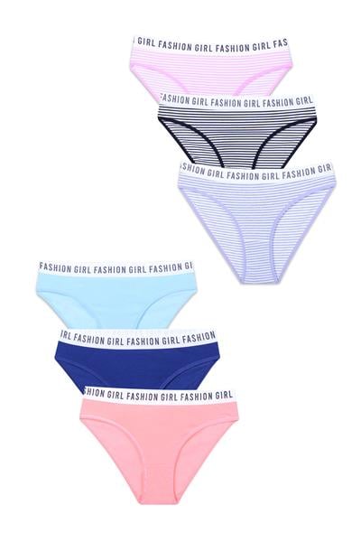 6lı Çok Renkli Fashion Girl Kadın Slip Külot | 0540