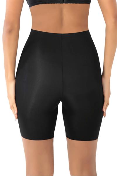 Yüksek Bel Lazer Kesim Dikişsiz Kaymaz Slikonlu Şort Korse | Siyah 1007