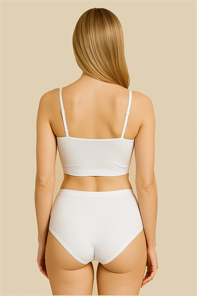 Yüksek Bel Toparlayıcı Modal Külot | Beyaz  4364