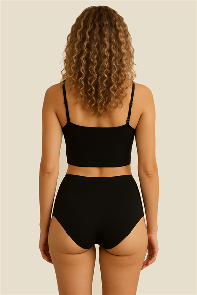 Yüksek Bel Toparlayıcı Modal Külot | Siyah 4364