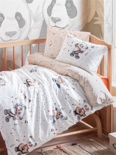 %100 Yün Dolgulu 3lü Bebek & Çocuk Kreş Uyku Seti – Yorgan + Yastık + Nevresim – Doğal & Organik