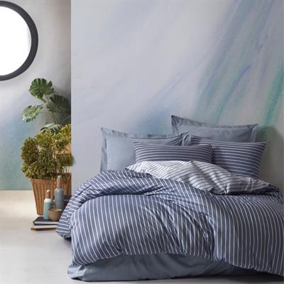 Bamboo Saten Çift Kişilik Nevresim Takımı - Mavi