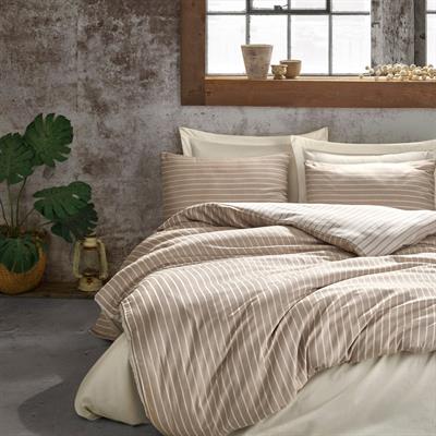 Bamboo Saten Çift Kişilik Nevresim Takımı - Vizon