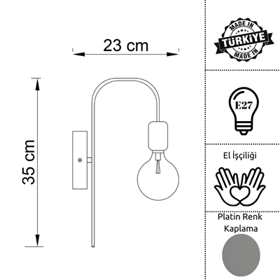 Cuvre Masa Lambası - Platin