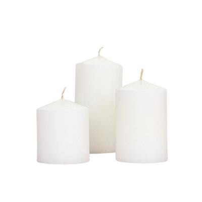 Silindir Mum 3lü Set - Beyaz
