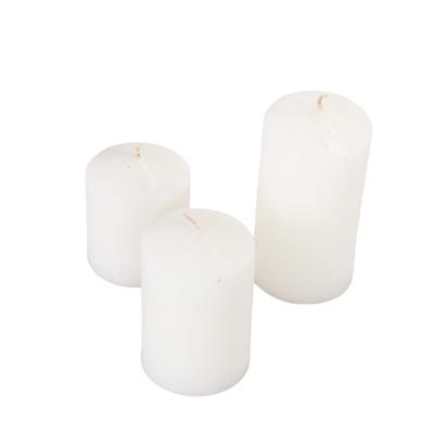 Silindir Mum 3lü Set - Beyaz