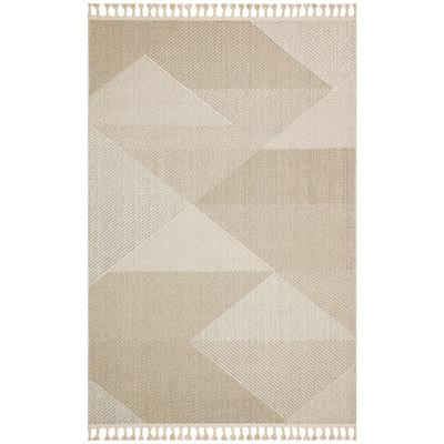 Soho Geo Bej Modern Geometrik Desenli Yıkanabilir Halı