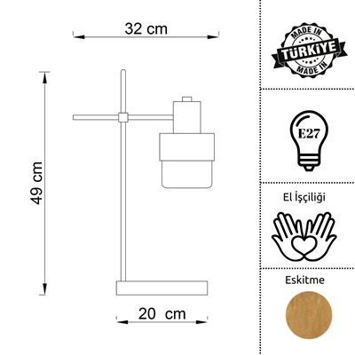 Vertex Masa Lambası - Eskitme