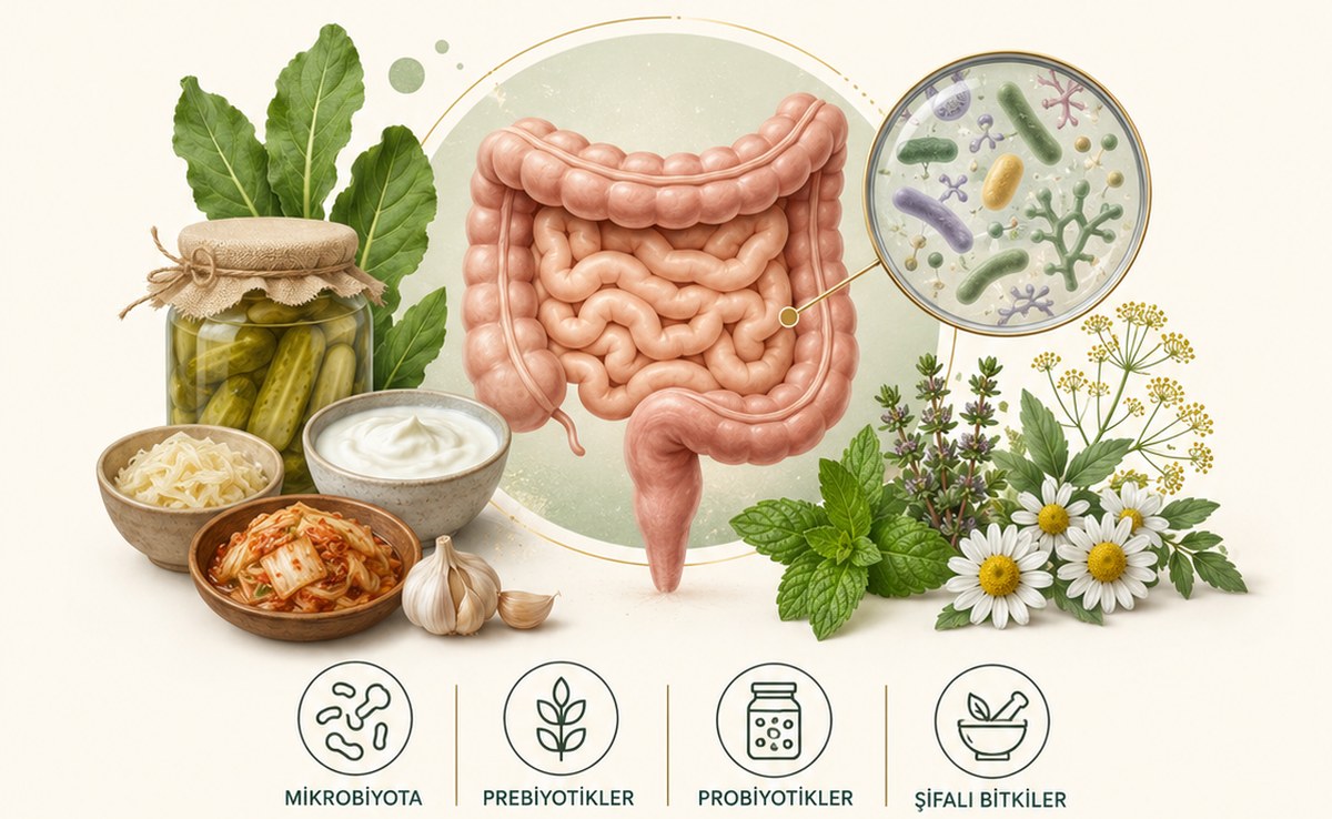 Bağırsak Sağlığı, Mikrobiyota, Prebiyotik, Probiyotik, Fermente Gıda