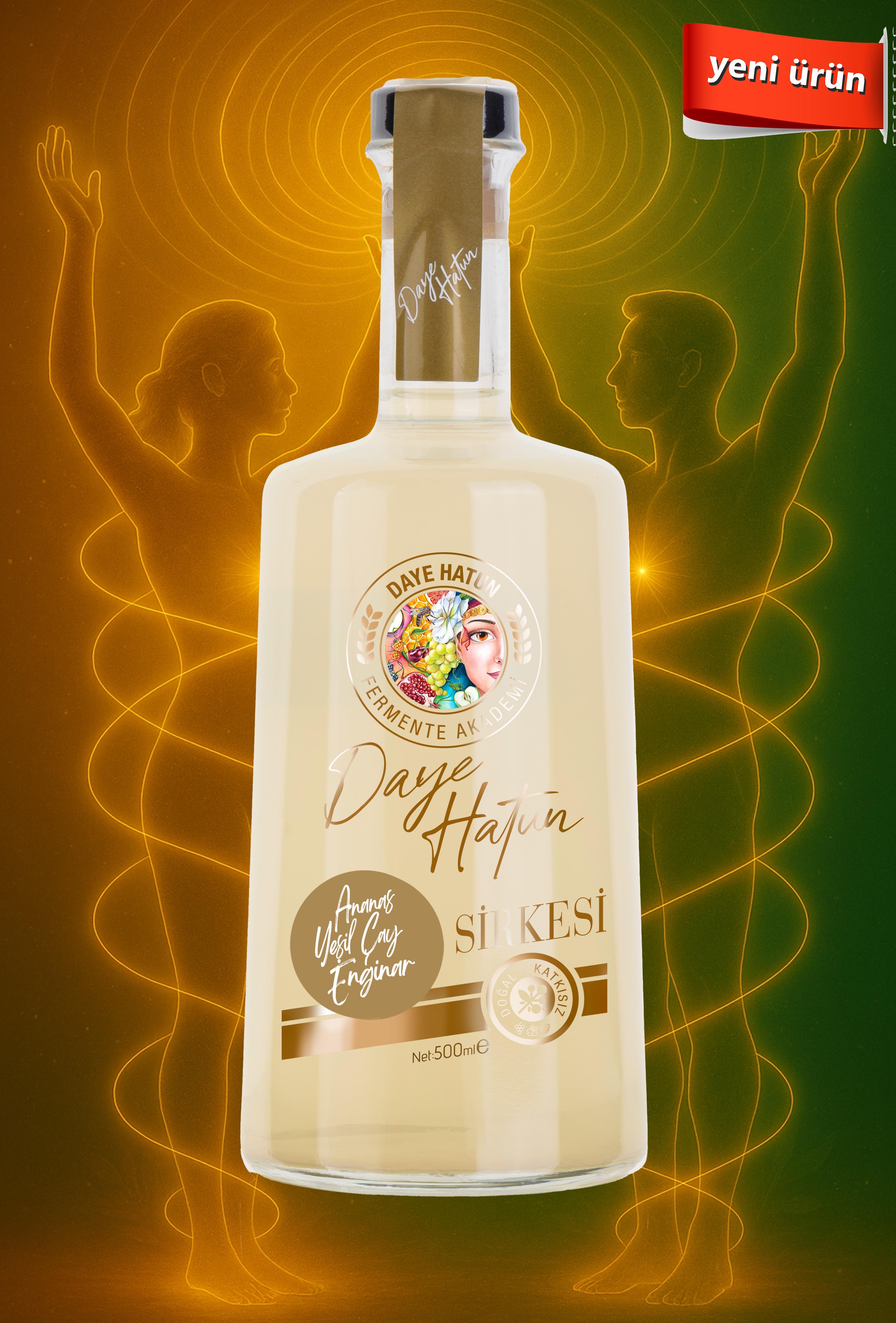 Ananas&Yeşil Çay&Enginar Sirkesi/Pineapple&Green Tea&Artichoke Vinegar (Canlı Sirke / 500 mL) 