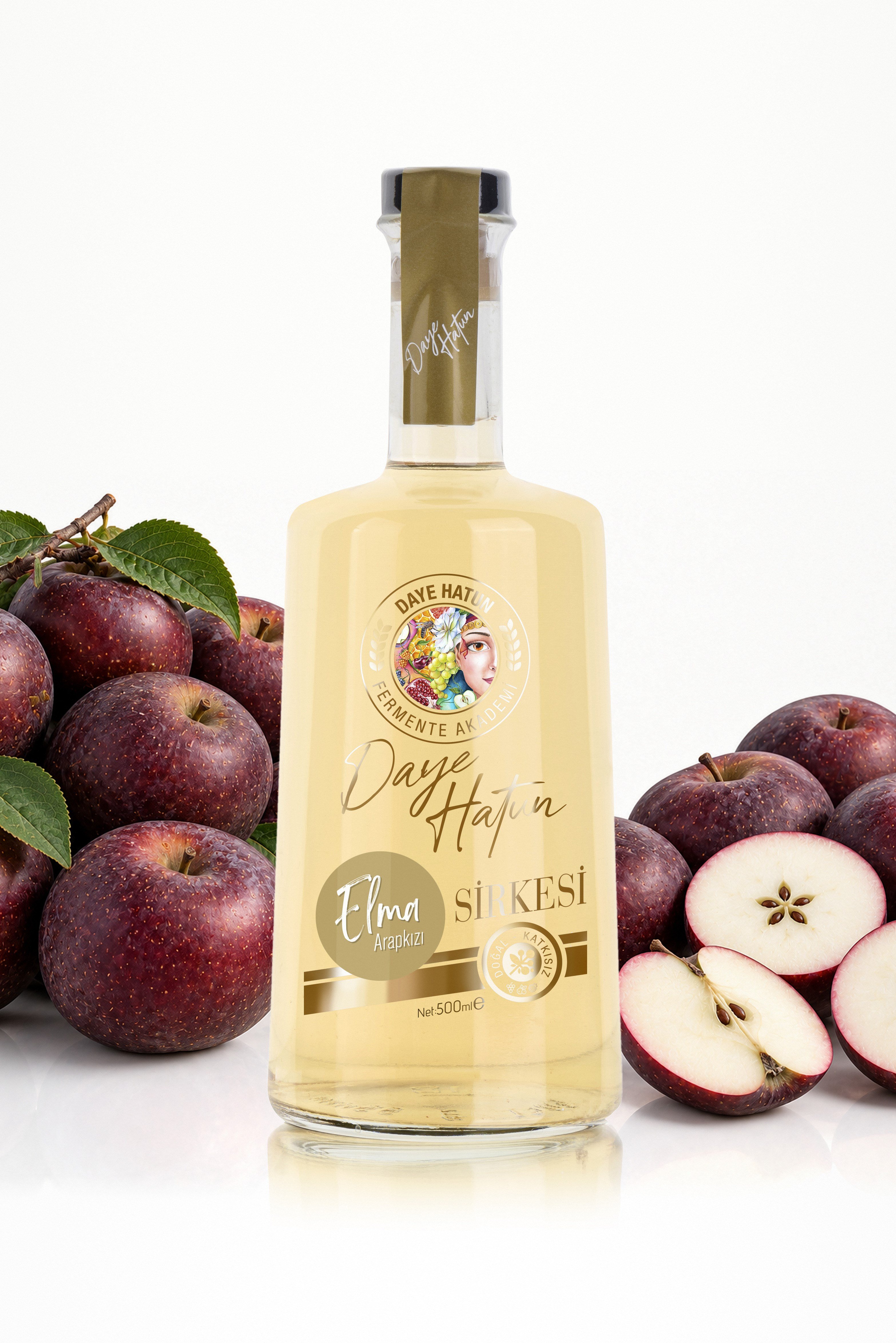 Arapkızı Elma Sirkesi / Apple Cider Vinegar (Doğal Fermente Canlı Sirke / Nat. Fermented / 500 mL)