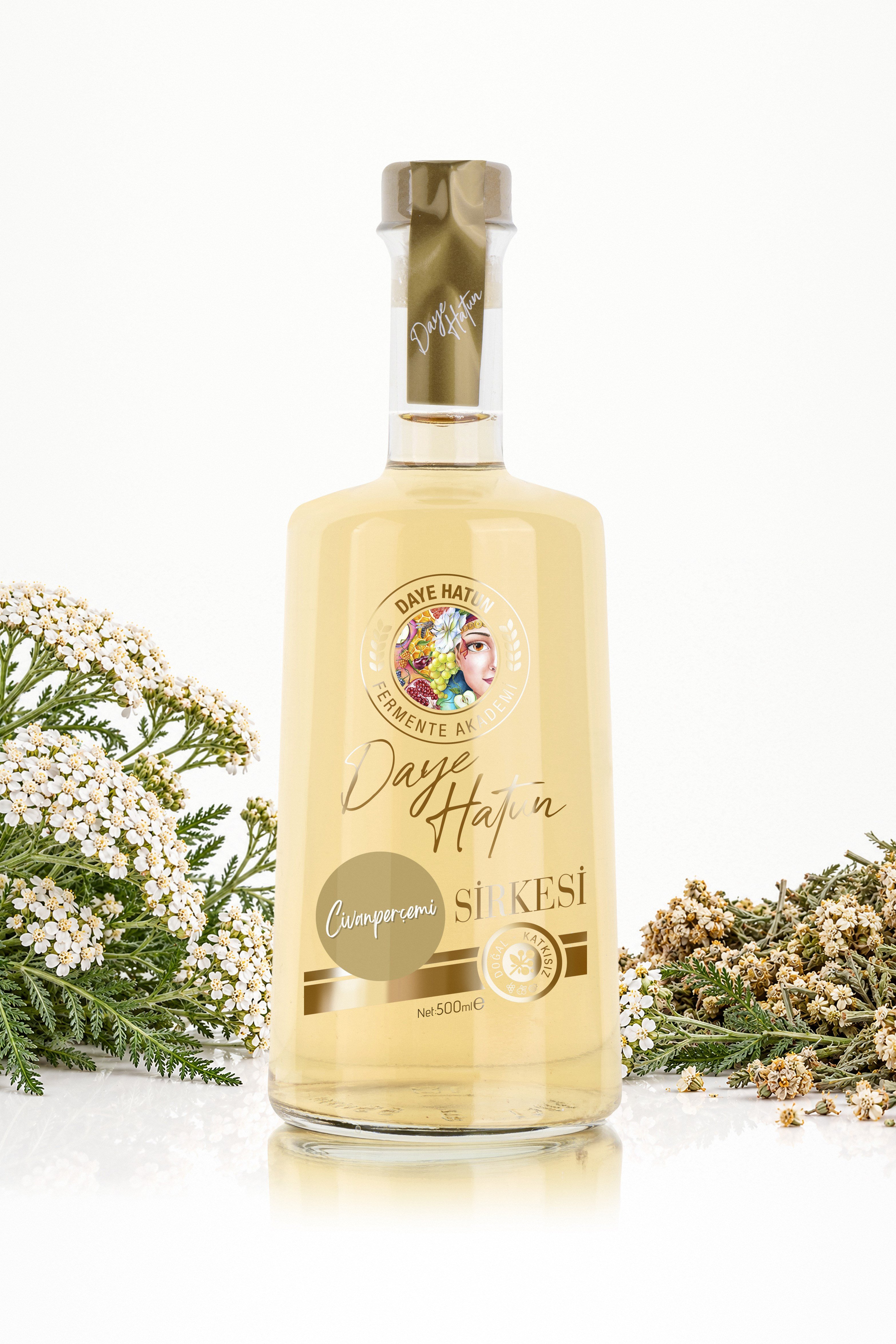 Civanperçemi Sirkesi / Yarrow Vinegar (Doğal Fermente Canlı Sirke / Nat. Fermented / 500 mL)