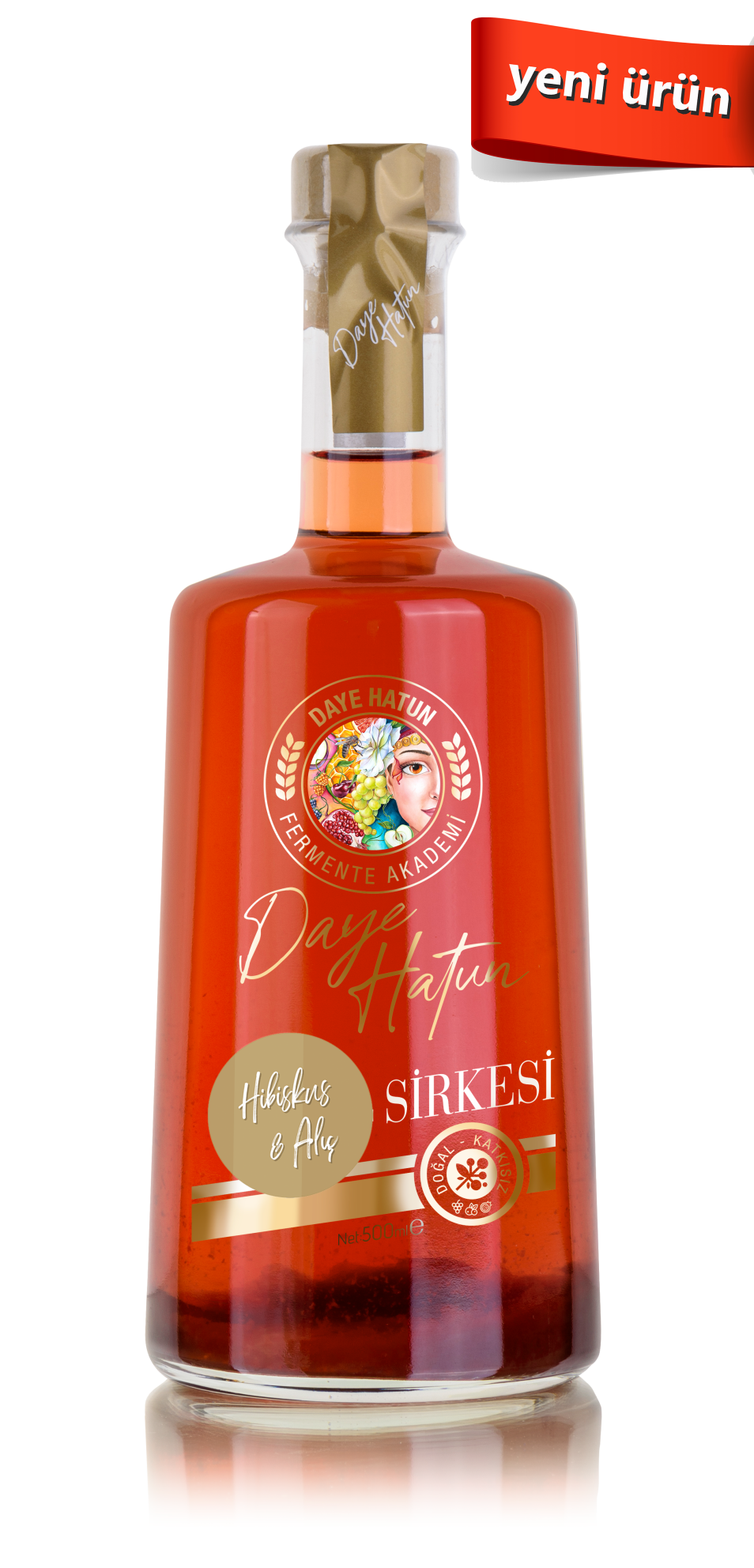 Hibiskus&Alıç Sirkesi / Hibiscus&hawthorn Vinegar (doğal Fermente Canlı Sirke / Nat. Ferm. / 500 Ml)