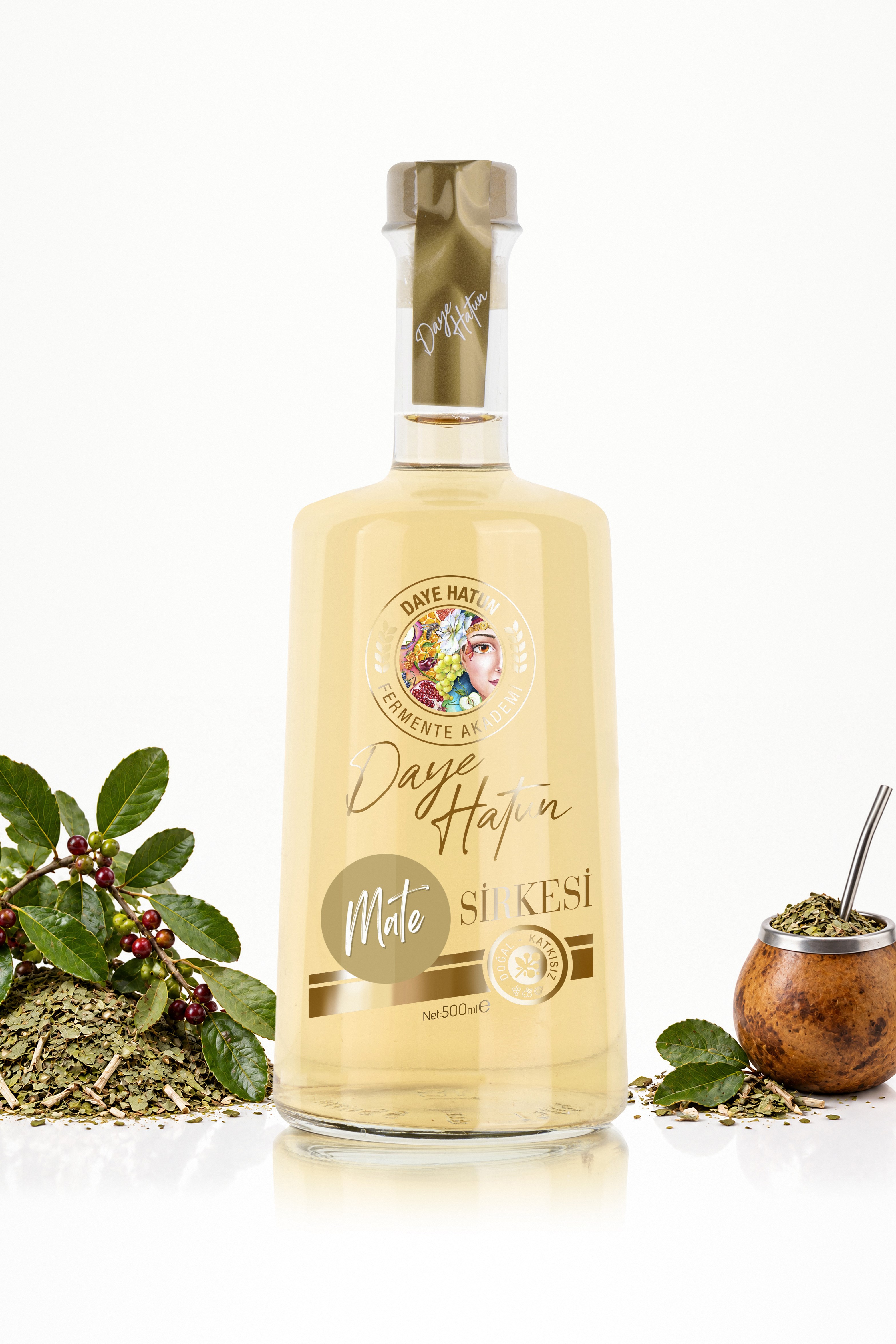 Mate Sirkesi / Mate Vinegar (Doğal Fermente Canlı Sirke / Nat. Fermented / 500 mL)