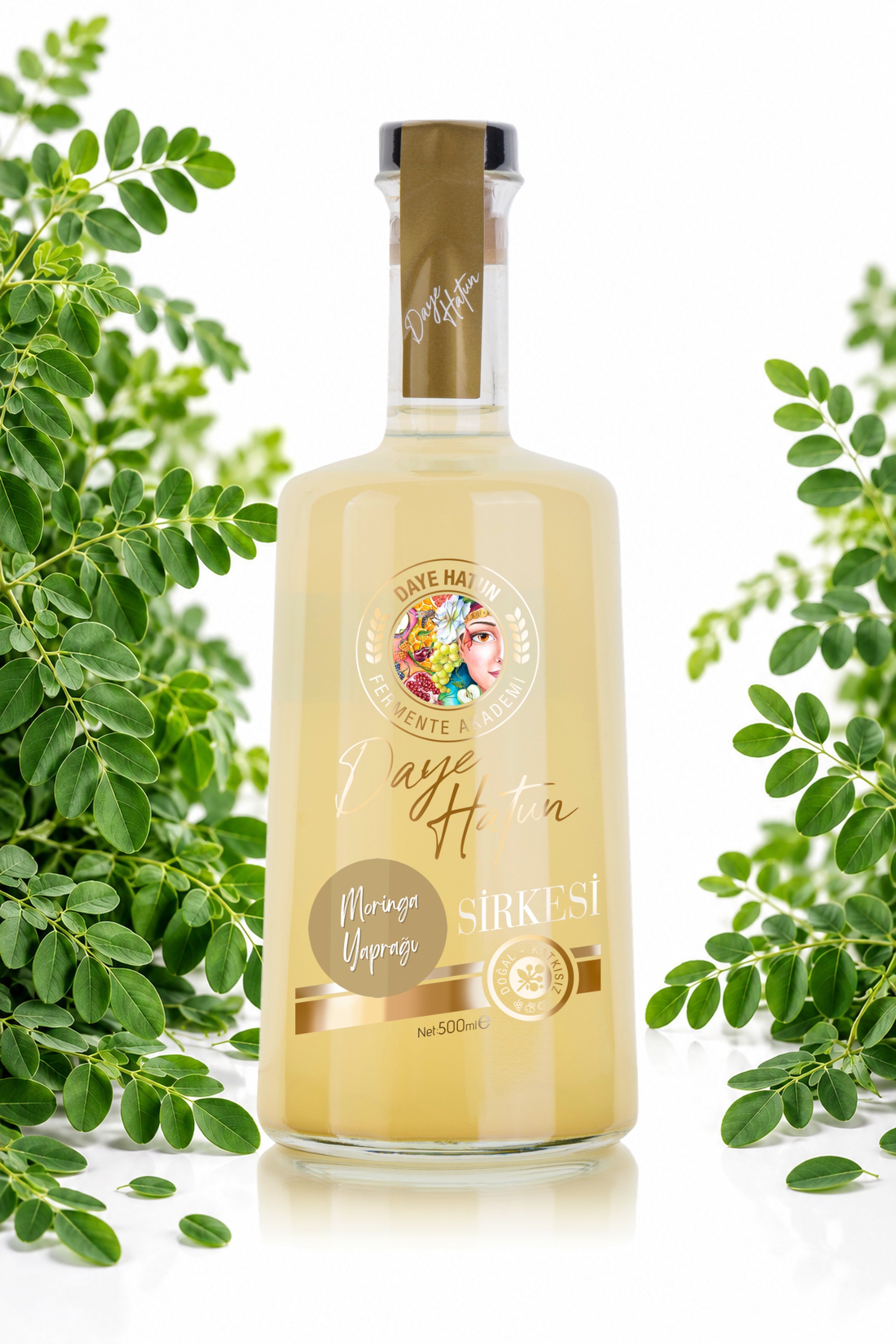 Moringa Yaprağı Sirkesi/Moringa Oleifera Vinegar (Doğal Fermente Canlı Sirke / Nat. Ferm./ 500 Ml)