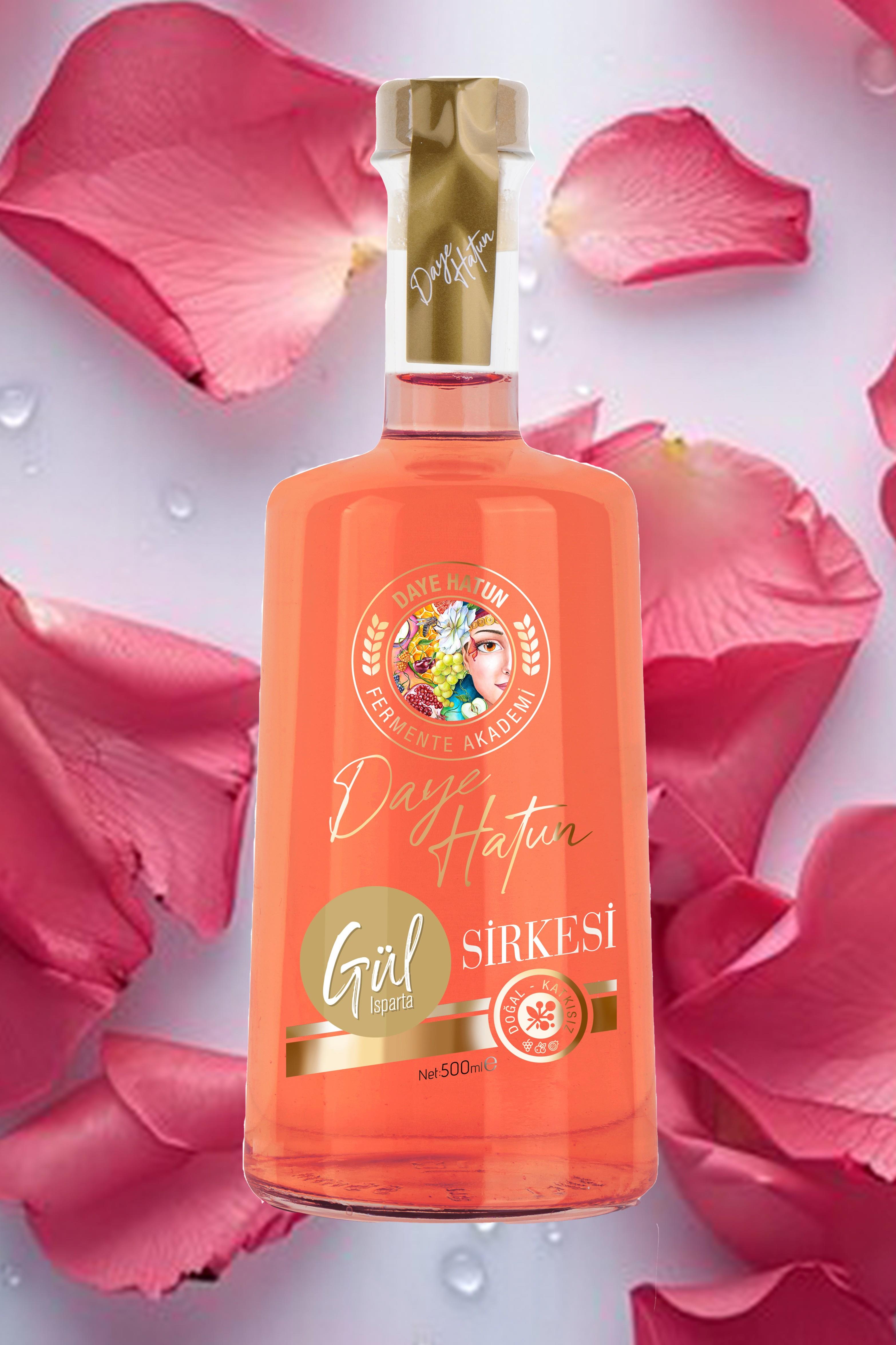 Rosa Damascena Isparta Gül Sirkesi / Rose Vinegar (Doğal Fermente Canlı Sirke / Nat. Fermented / 500 mL)