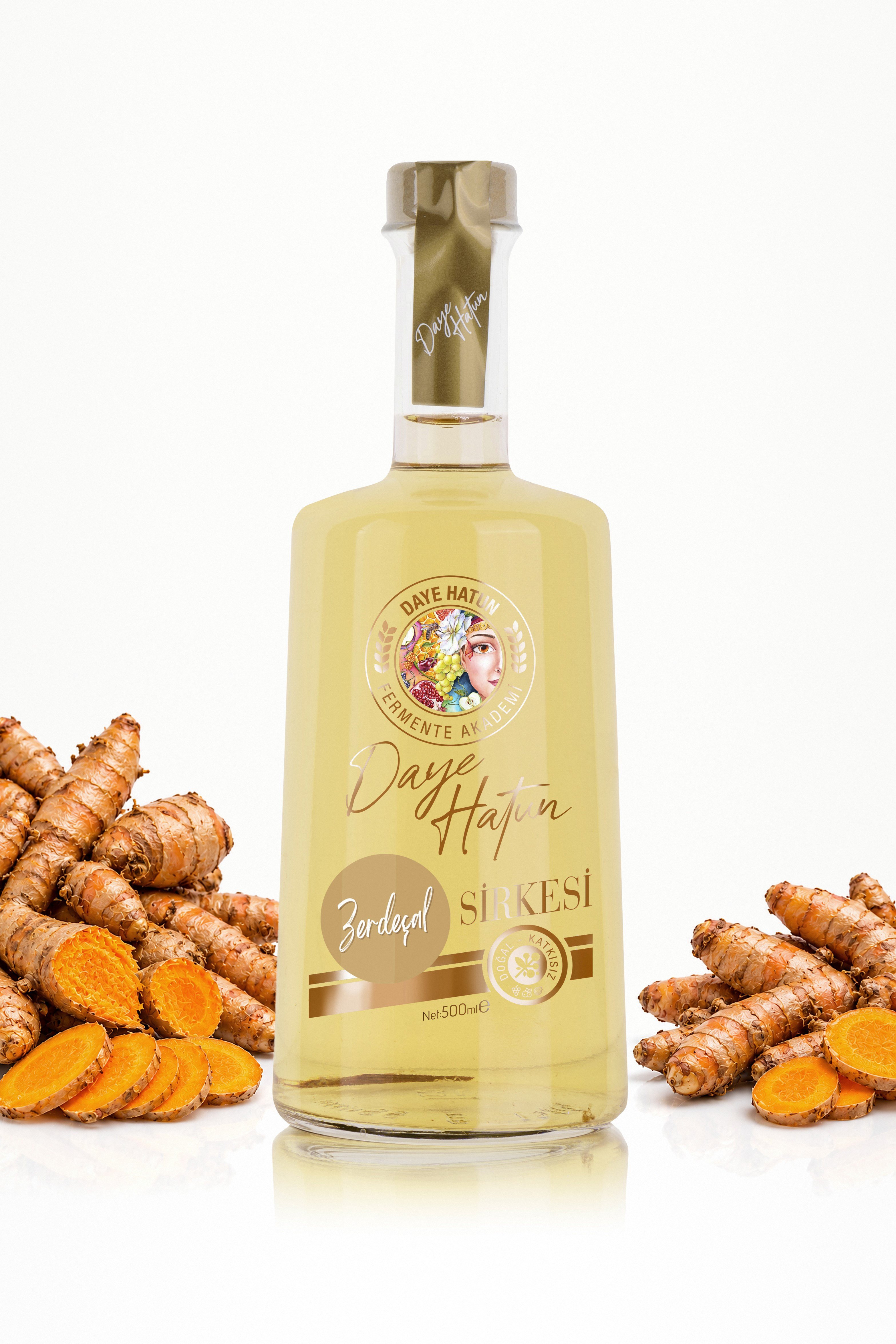 Zerdeçal Sirkesi / Turmeric Vinegar (Doğal Fermente Canlı Sirke / Nat. Fermented / 500 mL)
