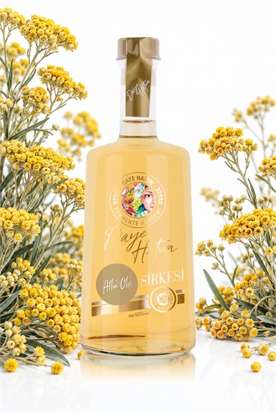 Altın Otu Sirkesi / Helichrysum Arenarium Vinegar (Doğal Fermente Canlı Sirke / Nat. Fermented / 500 mL)