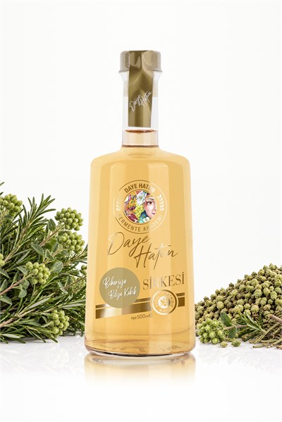 Biberiye & Izmir Bilye Kekik Sirkesi / Rosemary & Oregano Vinegar (Doğal Fermente Canlı Sirke / Nat. Fermented / 500 mL)