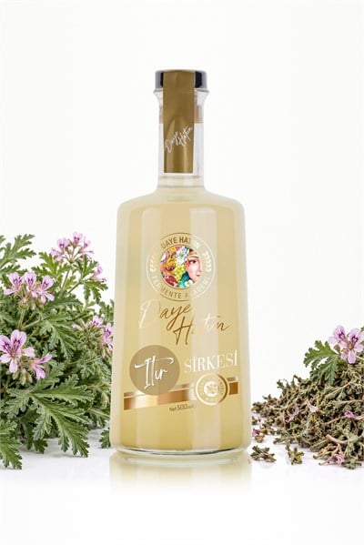 Itır Sirkesi / Geranium Vinegar (Doğal Fermente Canlı Sirke / Nat. Fermented / 500 mL)