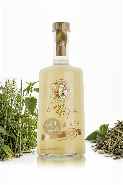 Kırkkilit & Isırgan Otu Sirkesi / Horsetail & Nettle Vinegar (Doğal Fermente Canlı Sirke / Nat. Fermented / 500 mL)