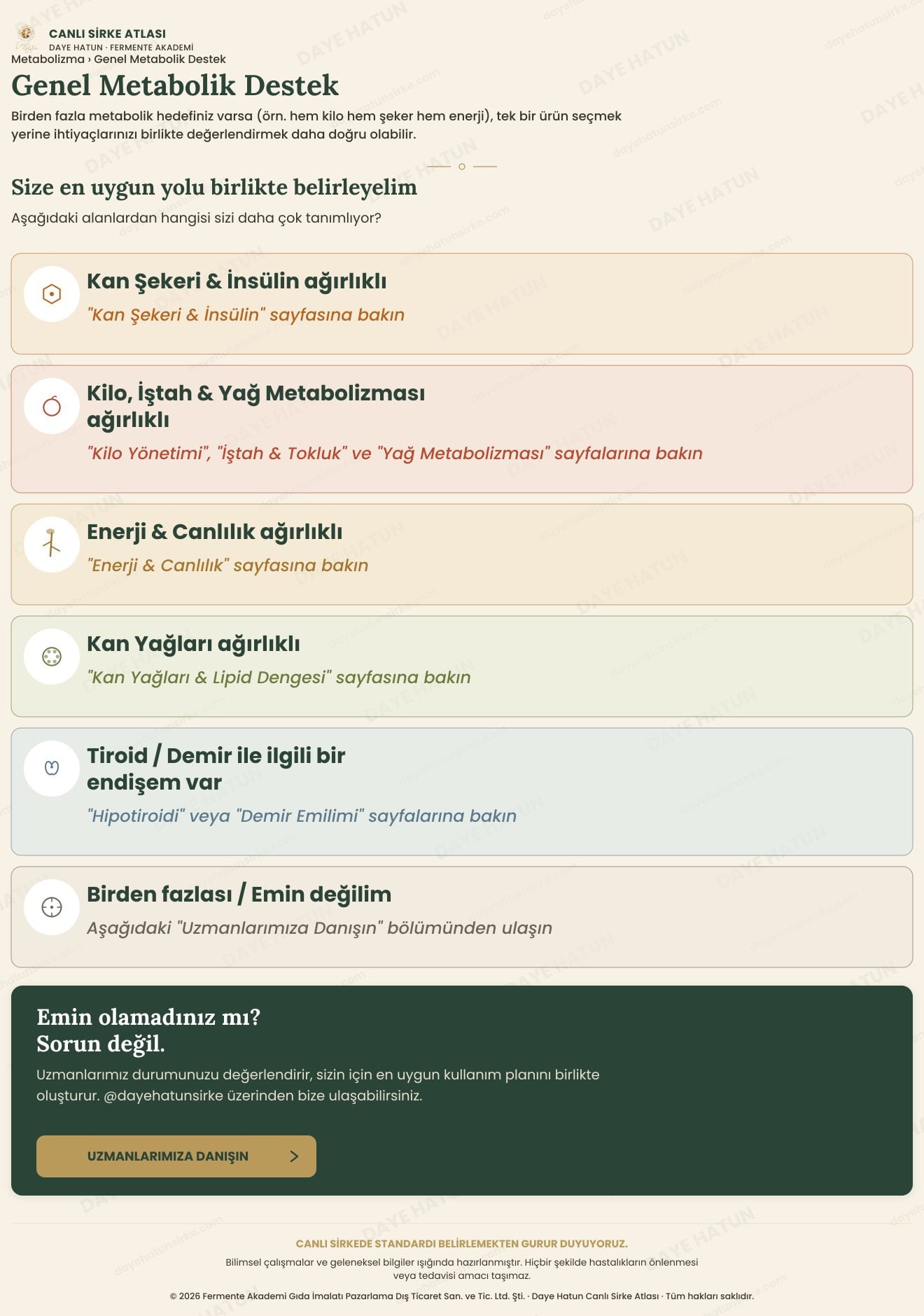 Genel Metabolik Destek