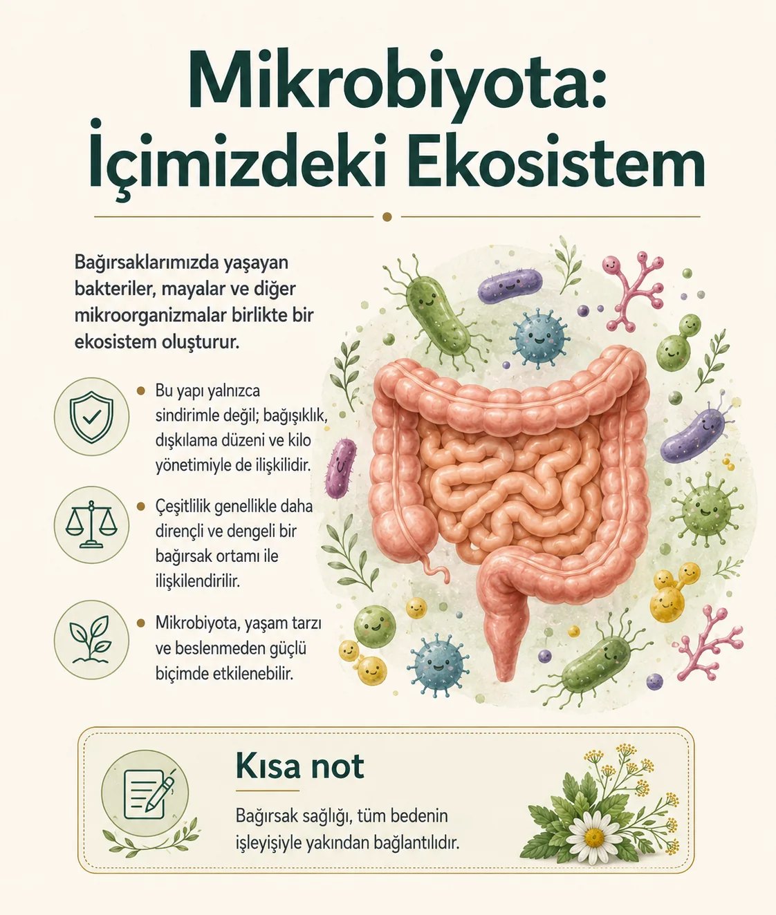 Mikrobiyota: bağırsaklarımızda yaşayan bakteri, maya ve diğer mikroorganizmalardan oluşan ekosistem