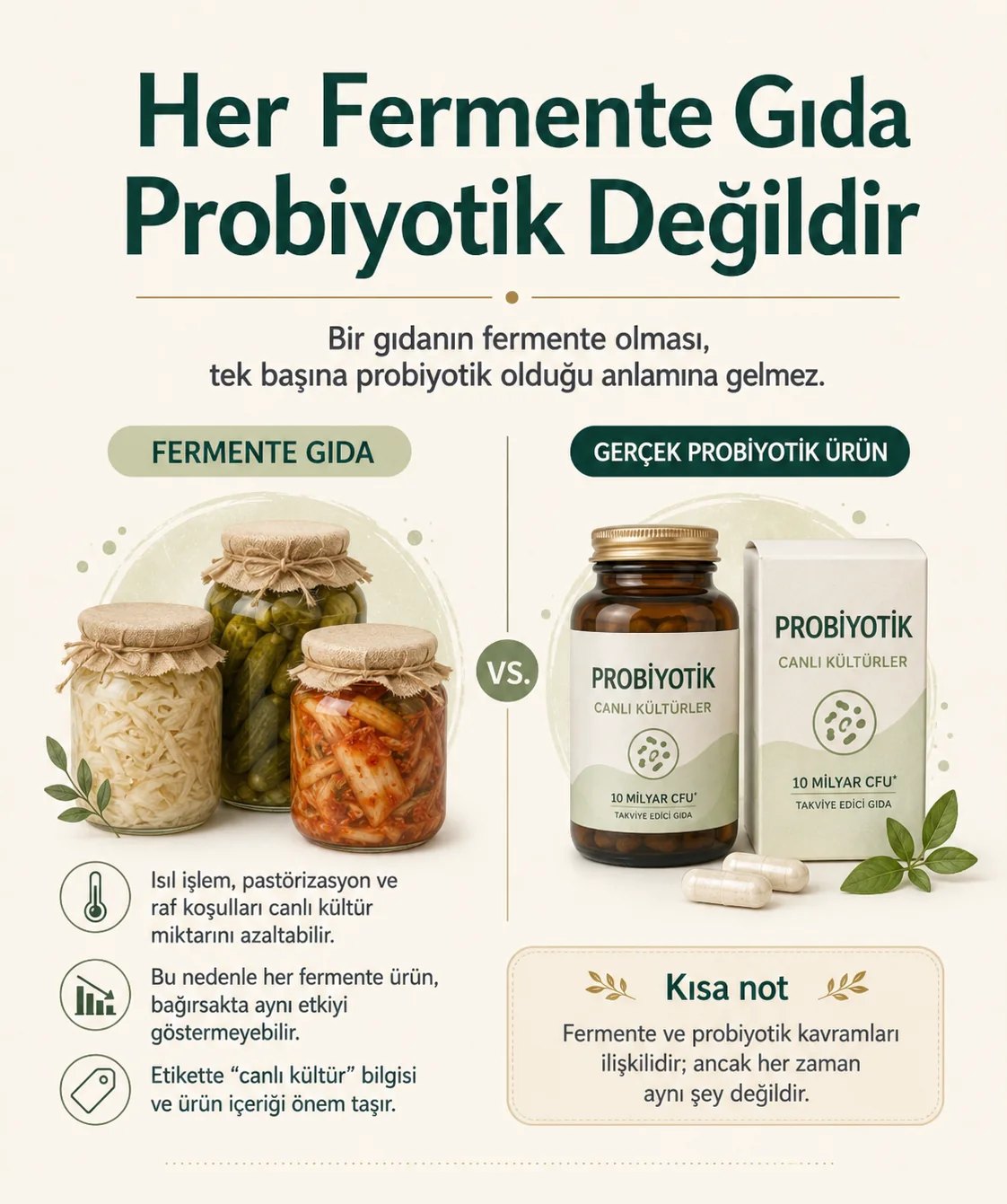 Her fermente gıda probiyotik değildir: fermente gıda ile probiyotik ürün arasındaki fark