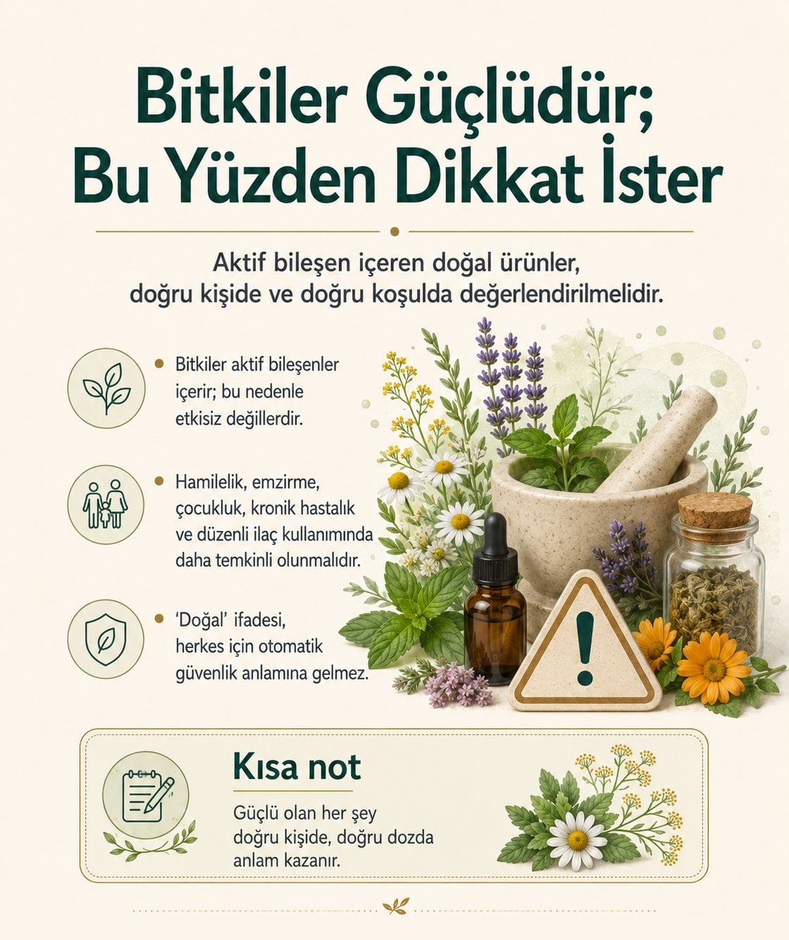 Bitkiler güçlüdür: aktif bileşen içeren doğal ürünler doğru kişide ve doğru koşulda değerlendirilmelidir