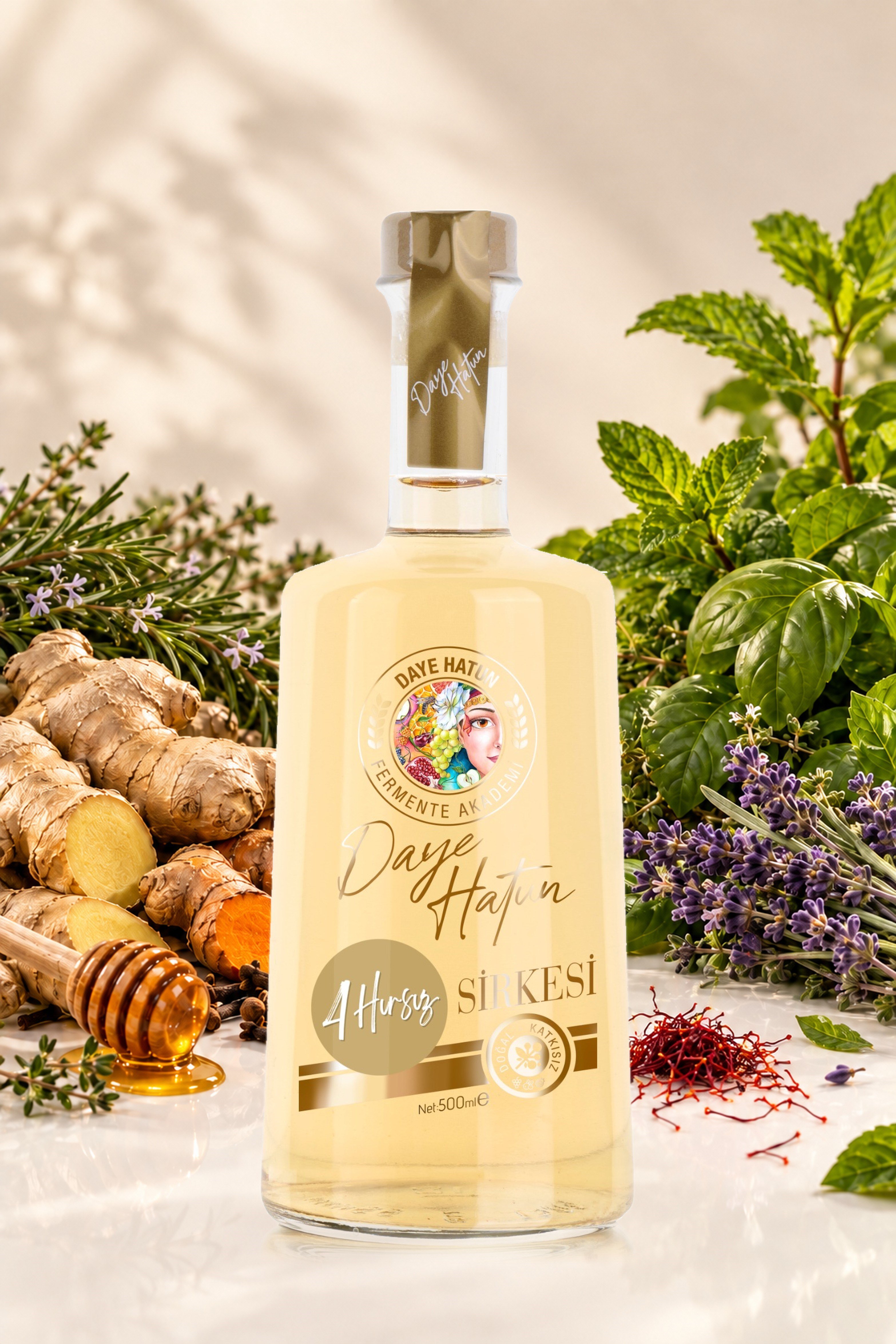 4 Hırsız Sirkesi / Four Thieves Vinegar (Doğal Fermente Canlı Sirke / Nat. Fermented / 500 mL)