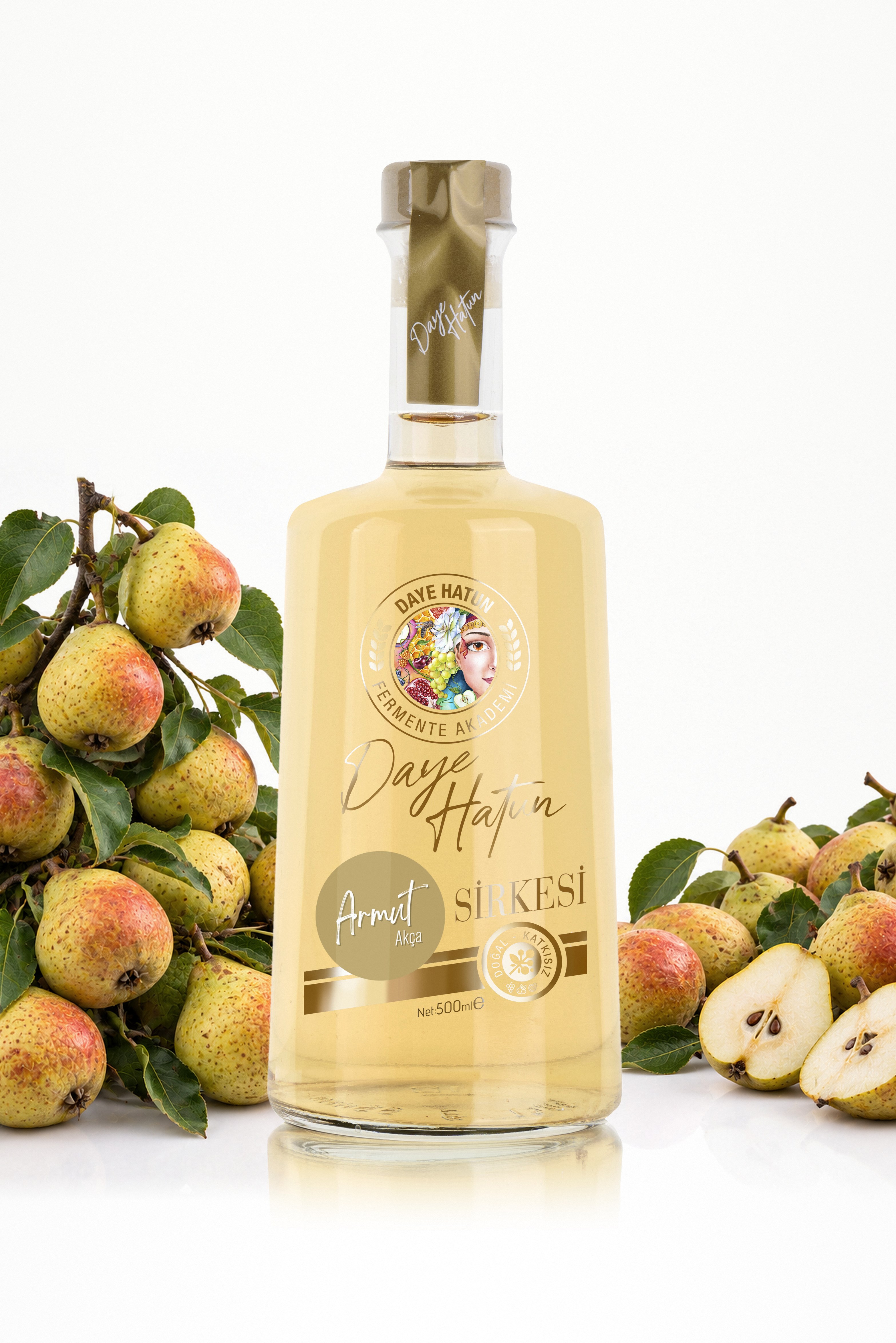 Akça Armut Sirkesi / Pear Vinegar (Doğal Fermente Canlı Sirke / Nat. Fermented / 500 mL)
