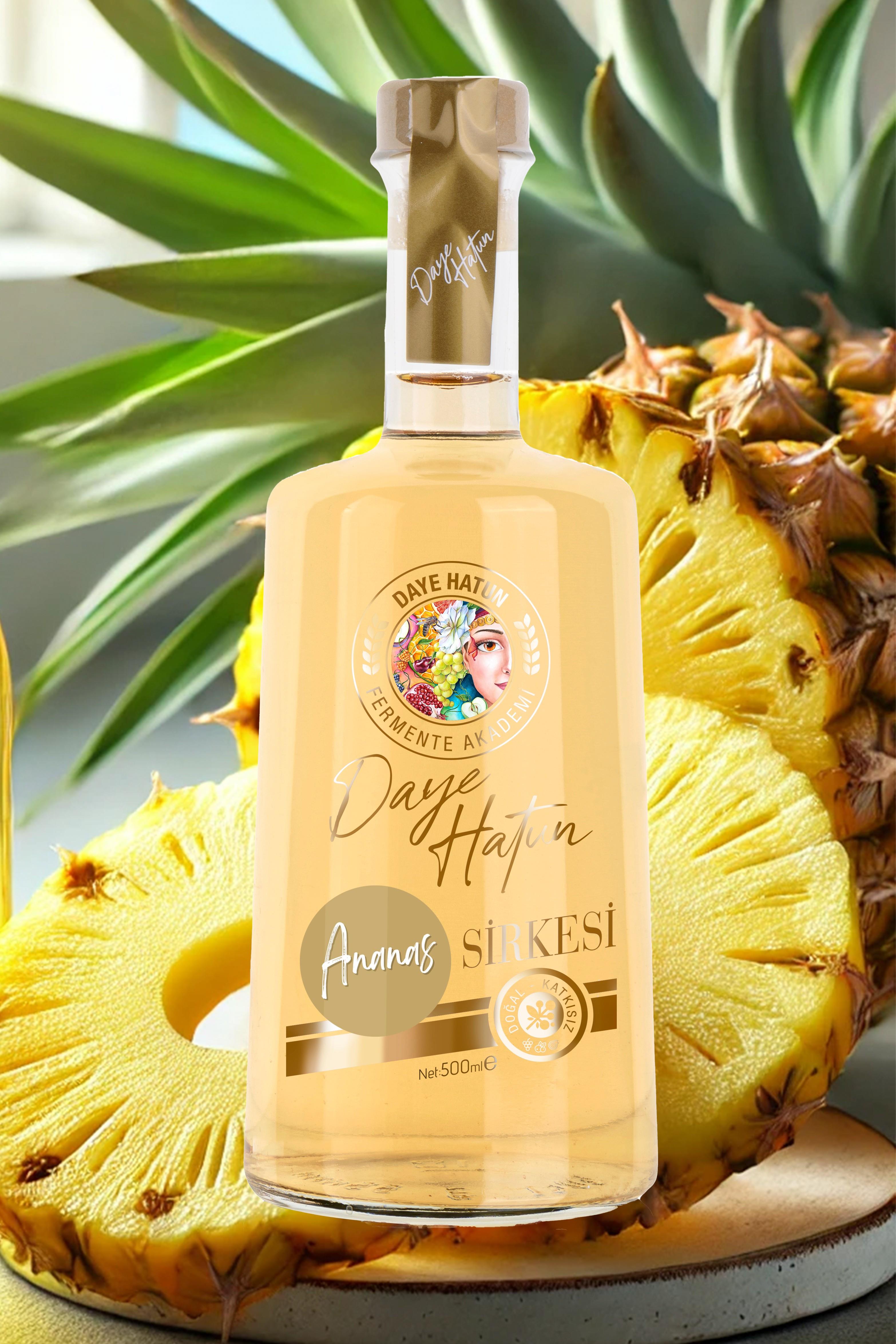 Ananas Sirkesi / Pineapple Vinegar (Doğal Fermente Canlı Sirke / Nat. Fermented / 500 mL)