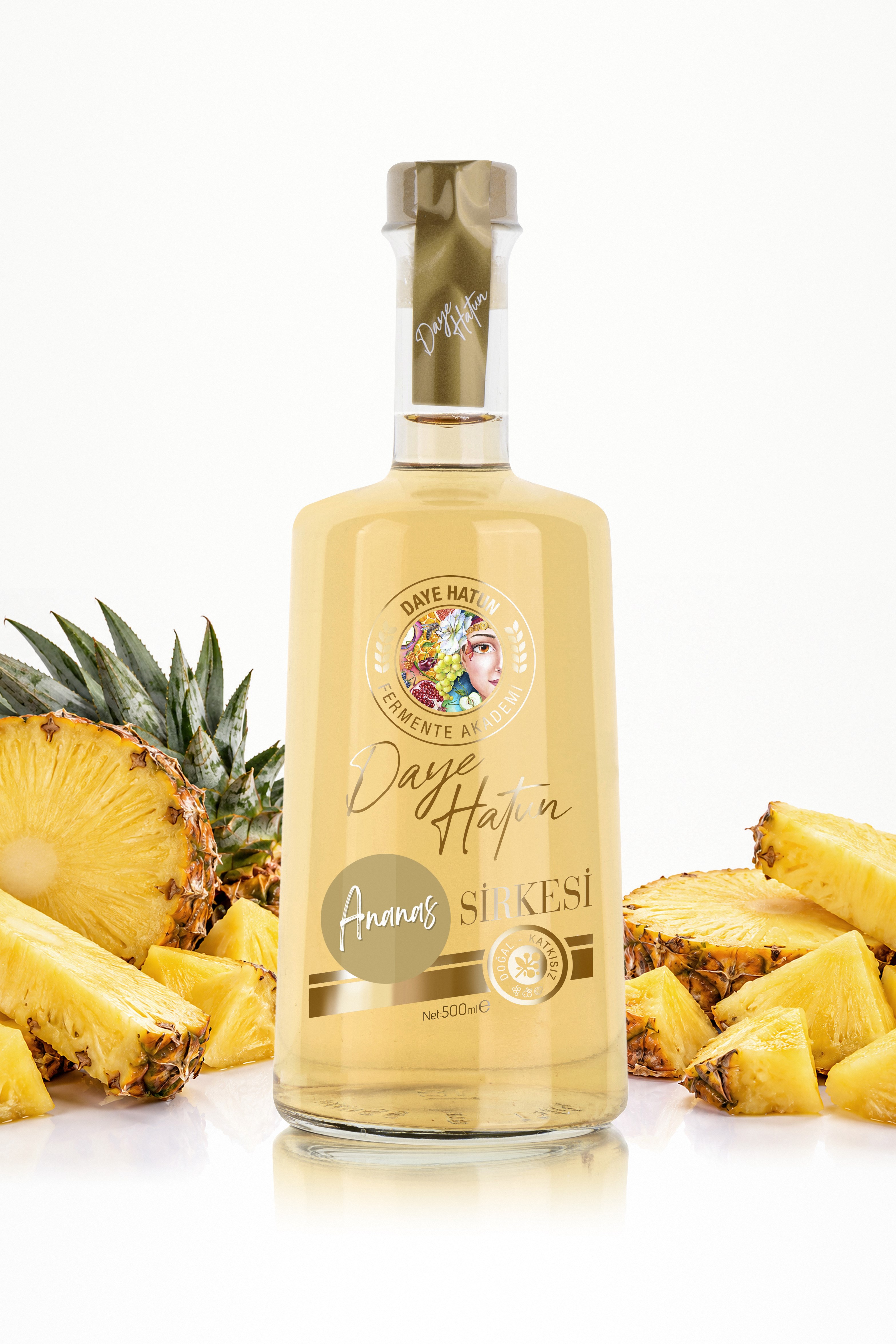 Ananas Sirkesi / Pineapple Vinegar (Doğal Fermente Canlı Sirke / Nat. Fermented / 500 mL)