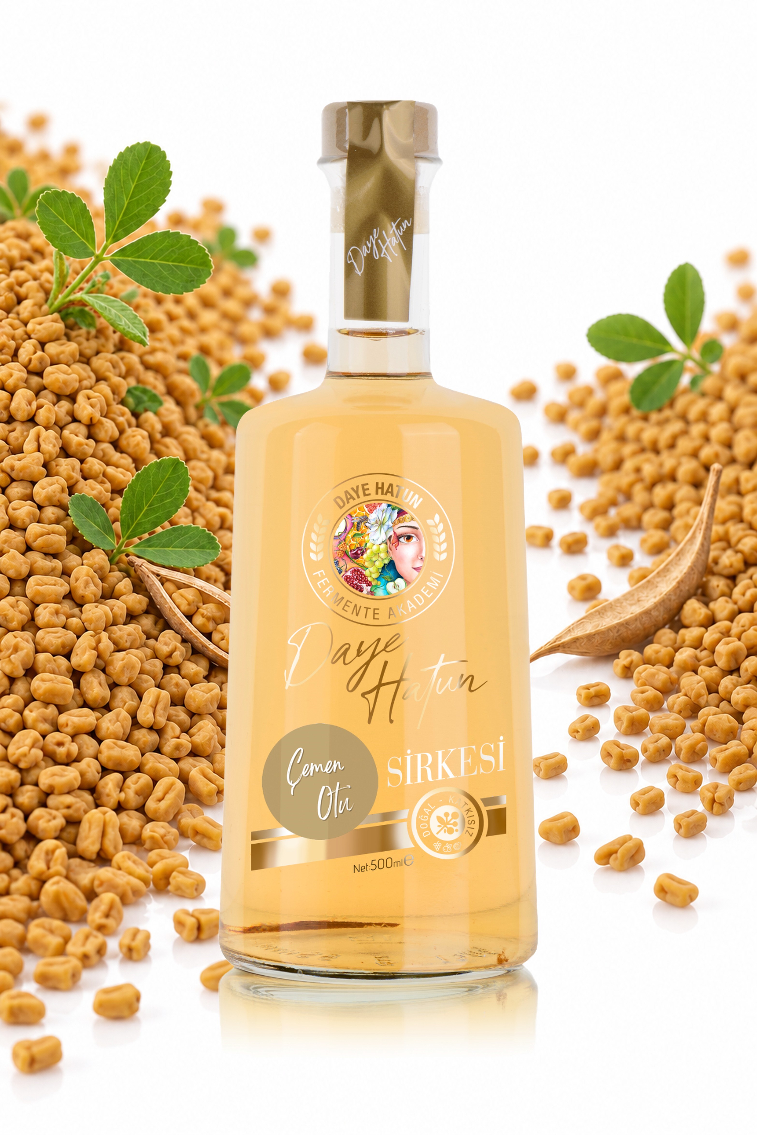 Çemen Otu Sirkesi / Fenugreek Vinegar (Doğal Fermente Canlı Sirke / Nat. Ferm./ 500 ml)